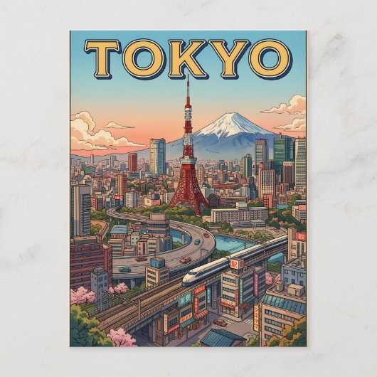 東京ヴィンテージアニメ旅行絵葉書 ポストカード (正面)