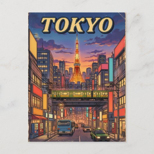 東京ヴィンテージアニメ旅行絵葉書 ポストカード (正面)