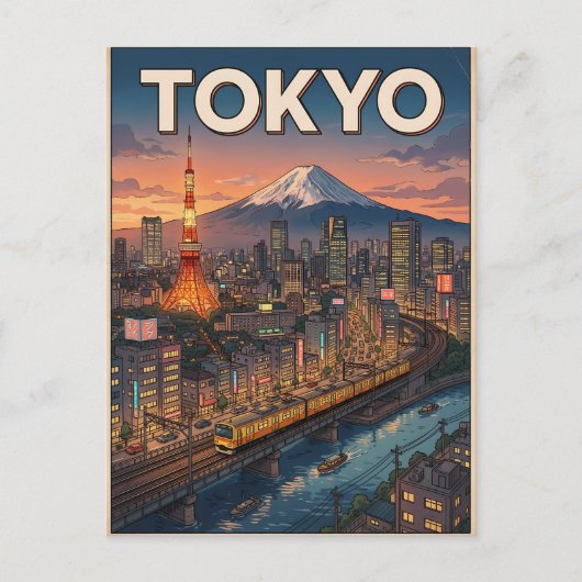 東京ヴィンテージアニメ旅行絵葉書 ポストカード (正面)