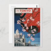 東京ヴィンテージ日本の旅行ポスター ポストカード (正面/裏面)