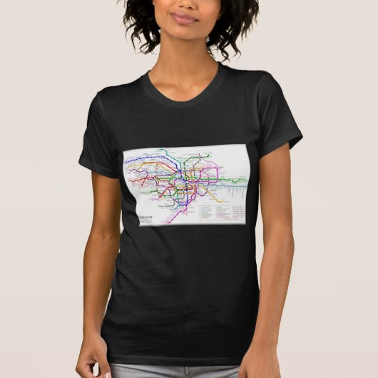 東京地下鉄の地図 Tシャツ (正面)