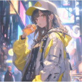 東京娘アイコン/Tokyo Gorl icon Badge | 東京娘 GenerativeAI シール (正面)