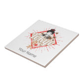 東京市レトロ芸者ヴィンテージ花 タイル (側面)