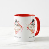 東京市レトロ芸者ヴィンテージ花 マグカップ (正面右)