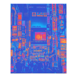 東京新宿歌舞伎町サイバーパンクポスター フォトプリント