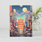 東京旅行アートポストカード、東京スカイライン、日本雑貨 招待状 (スタンド正面)