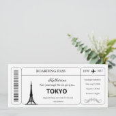 東京旅行搭乗券チケットのカスタムバウチャー 招待状 (スタンド正面)