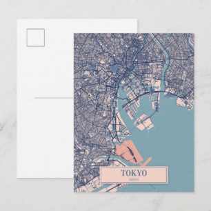 東京日本そよ風の街の地図の旅 ポストカード