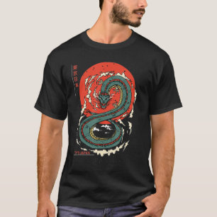 東京日本のドラゴンアジアヴィンテージタトゥーネオン Tシャツ