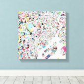 東京日本の地図 キャンバスプリント (インサイチュ (ウッドフロア))