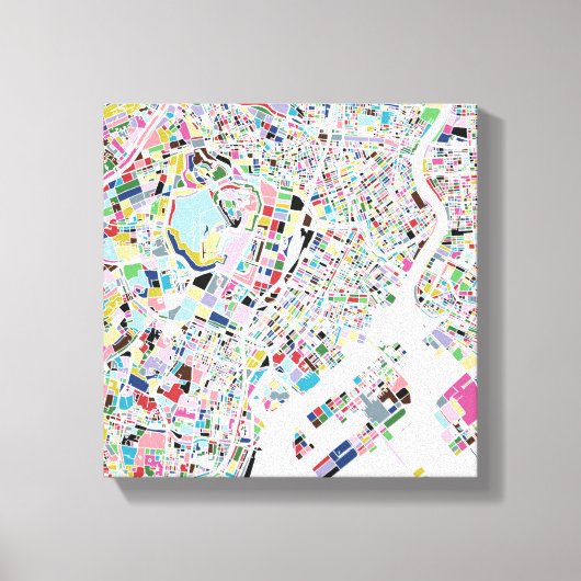 東京日本の地図 キャンバスプリント (正面)