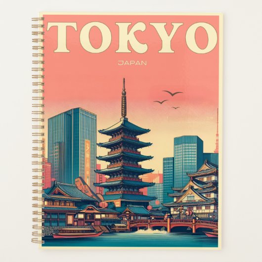 東京日本の旅行ヴィンテージ プランナー手帳 (正面)