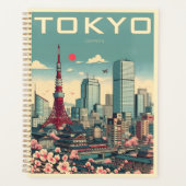 東京日本の旅行ヴィンテージ プランナー手帳 (正面)
