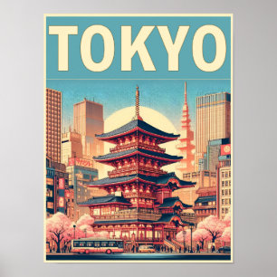 東京日本の旅行ヴィンテージ ポスター