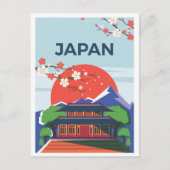 東京日本アートヴィンテージ旅行イラスト ポストカード (正面)
