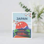 東京日本アートヴィンテージ旅行イラスト ポストカード (スタンド正面)