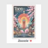 東京日本イラスト旅行アートヴィンテージ シール (シート)