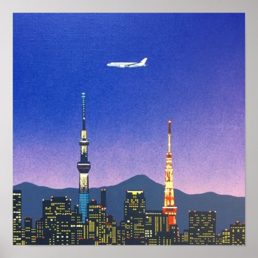 東京日本スカイライン80年代永井浩史アート ポスター (正面)