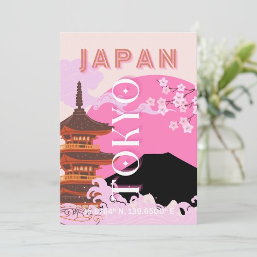 東京日本レトロ旅行芸術ピンク シーズンカード (スタンド正面)