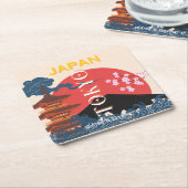 東京日本レトロ旅行芸術 スクエアペーパーコースター (アングル)