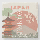 東京日本レトロ旅行芸術 ストーンコースター (正面)
