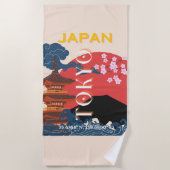 東京日本レトロ旅行芸術 ビーチタオル (正面)