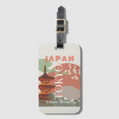 東京日本レトロ旅行芸術 ラゲッジタグ (正面縦)