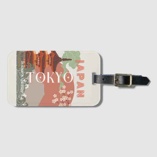 東京日本レトロ旅行芸術 ラゲッジタグ (正面横)