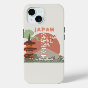 東京日本レトロ旅行芸術 iPhone 15ケース