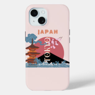 東京日本レトロ旅行芸術 iPhone 15ケース