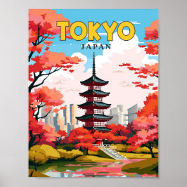 東京日本ヴィンテージ旅行イラストレーション ポスター
