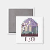 東京日本ヴィンテージ旅行 マグネット (正面/裏面)