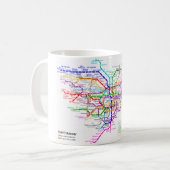 東京日本地下鉄の地図 コーヒーマグカップ (正面左)