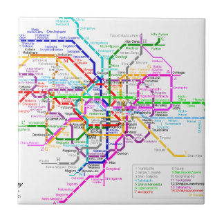 東京日本地下鉄の地図 タイル