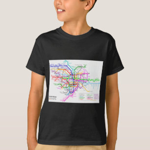 東京日本地下鉄の地図 Tシャツ