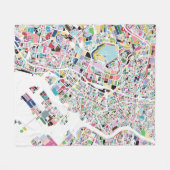 東京日本地図 フリースブランケット (正面(横))