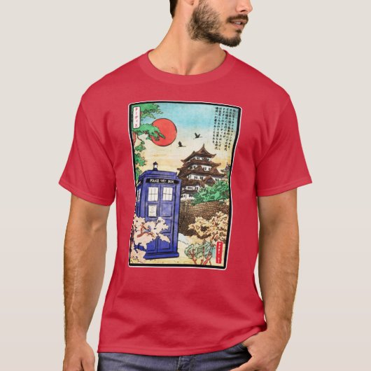 東京日本建造物レトロ風景ギフト Tシャツ (正面)