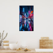 東京日本旅行ポスター - ネオンの夜の雨 ポスター (キッチン)