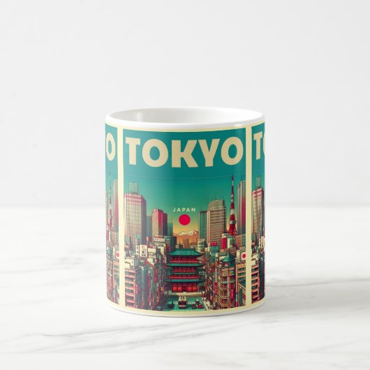 東京日本旅行ヴィンテージのマグニカルカードギフト コーヒーマグカップ (中央)