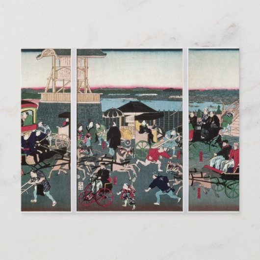 東京日本橋の眺望1870年 ポストカード (正面)