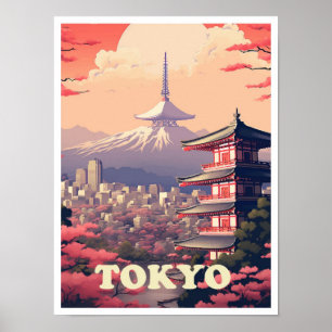 東京日本美術ヴィンテージ旅行イラストレーション ポスター