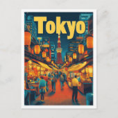 東京日本美術ヴィンテージ旅行イラストレーション ポストカード (正面)