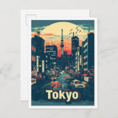 東京日本美術ヴィンテージ旅行イラストレーション ポストカード (正面/裏面)