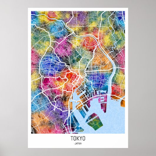 東京日本都市地図 ポスター (正面)