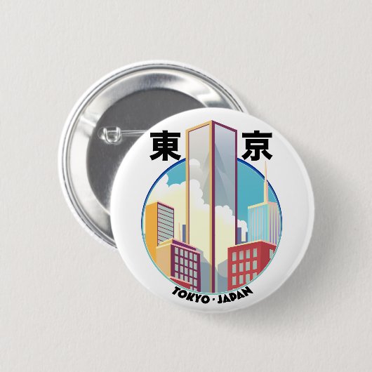 東京日本都市景観ロゴ 缶バッジ (正面&裏面)