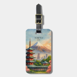 東京日本都市景観水彩お土産 ラゲッジタグ