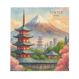 東京日本都市景観水彩画のお土産 ノートパッド