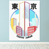 東京日本都市風景ロゴ キャンバスプリント (インサイチュ (ウッドフロア))