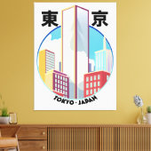 東京日本都市風景ロゴ キャンバスプリント (インサイチュ (リビング))