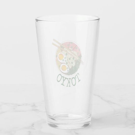 東京日本食日本の品ラーメン麺スープ タンブラーグラス (裏面)